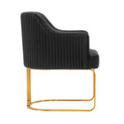 Manhattan Comfort - Chaise de salle à manger moderne Raya 25,2 po avec accoudoirs, revêtement en similicuir - Noir-Profondeur intérieure de l’assise : 54 cm Hauteur de l’assise : 51,5 cm Largeur intérieure de l’assise : 42 cm