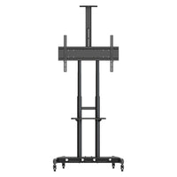 Kanto Rolling TV Cart with Adjustable Shelves for 37" - 86" Screens - Black-Fits most TVs from 55” to 86” up to 200 lb (90.7 kg)