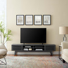 Modway Render 70" Entertainment Center TV Stand - Charcoal-Dual Slatted Sliding Doors