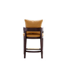 Manhattan Comfort - Tabouret de comptoir ritz 22" style milieu du siècle moderne, rembourré en similicuir - camel et noyer foncé-Livré chez vous entièrement assemblé ! Aucun assemblage requis