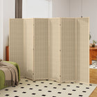 HOMCOM 6 Panel Bamboo Hand-Woven Freestanding Room Divider for Home Office - Natural Wood-Folding design with six panels and metal hinges, easy to create a new look and space-saving to store
