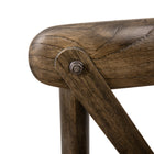 Flash Furniture - Chaise empilable Early American en bois à dossier en croix de la série HERCULES-Patins glisseurs protecteurs en plastique