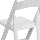 Flash Furniture HERCULES Series White Wood Folding Chair with Vinyl Padded Seat-Waterproof Detachable Seat