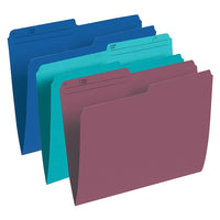 Staples Assorted Coloured File Folders - Letter Size - Assorted - 25 Pack-1/2 cut