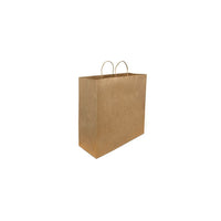 Reliabag Paper Bags - Twist Handles - 18" W x 7" D x 18.75" H - Kraft - 200 Pack-Made by the premium kraft paper with the re-enforced flat bottom