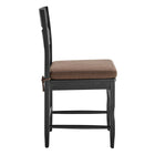 Modway Jax Oak Wood Dining Chair With Wavy Razor Back and Cushion - Black Cocoa-Armless Design