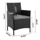 Manhattan Comfort Imperia Modern Patio 4-Person Conversation 4-Piece Set with Coffee Table - Black/Grey-Removeable Cushions with Zipper. Made of High Quality Water Proof Fabric. Washable Fabric