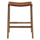 Modway - Saoirse Imitation cuir Tabouret de comptoir en bois - Brun noyer - Ensemble de 2-8