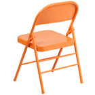 Flash Furniture HERCULES COLORBURST Series Orange Marmalade Triple Braced & Double Hinged Metal Folding Chair-Triple Braced and Double Hinged Frame