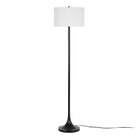 Hudson&Canal - Lampadaire Josephine de 157 cm de haut avec abat-jour en tissu - Bronze noirci/blanc-Associé à un abat-jour en tissu tambour blanc
