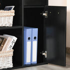 HOMCOM 46" L-Shaped Desk with Drawer - Black-2 tier shelf, 1 drawer and a cabinet provide extra room for book, files, equipment, papers etc. 