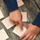 Yellow Door Match Me: Sensory Leaf Tiles 12-Piece Set-Smooth tactile tiles made from responsibly sourced beech wood