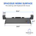 ShoppingAll Desk Clamp Under Desk Keyboard Tray with Adjustable 26.7" W x 12.5" D Slide Out Drawer-Durable Steel Construction – Built with solid metal for long-lasting stability. Supports up to 11 lb, ideal for typing, gaming, and office use