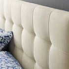 Modway - Lily Tissu rembourré Tête de lit King, Ivoire-Rembourrage en polyester fin