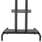 Kanto Rolling TV Cart with Adjustable Shelves for 37" - 86" Screens - Black-Painted Steel and plastic construction with durable powder-coated finish