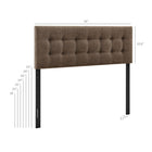 Modway Emily Fabric Upholstered Full Size Headboard - Mocha-Button Tufting