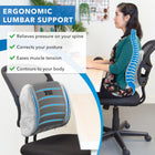 Mount-It ErgoActive Lumbar Support Pillow-Adjustable straps fit any chair