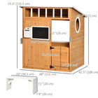 Outsunny Wooden Outdoor Playhouse for Kids with Working Door, Windows, Mailbox, Bench - Yellow-3 windows provide good ventilation and view

