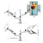 ShoppingAll Fully Adjustable Dual Monitor Stand Arm Mount and Laptop Trad Adapter - White-Monitor can tilt from +90 degrees to -85 degrees