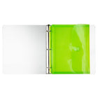 JAM Paper Plastic Binder Envelopes with Hook & Loop Closure - 3 Hole Punch - 9.5 x 1.25 x 11.5 - Lime Green - 12 Pack (218VB1LIME)-Quantity: 12 /pack