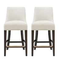 Manhattan Comfort Beever 18.9" Modern Chenille Upholstered Counter Stool - Cream - 2 Pack-Modern Counter Stool with Backrest Perfect for Counter and Kitchen Use. Set of 2