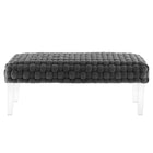 Modway Prologue Woven Performance Velvet Ottoman - Grey-Sturdy Construction