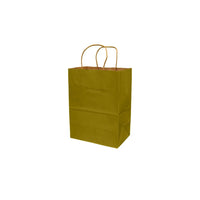 Eddie's - Sac à provisions en papier kraft 100 % recyclé - 8" x 4-3/4" x 10-1/4" - Or métallique - Paquet de 100-8" x 4-3/4" x 10-1/4"