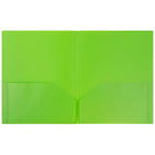 JAM Paper - Dossiers POP en plastique à deux pochettes pour l'école - vert lime - Paquet de 6-Taille : 9,5 x 11,5 pouces | S'adapte facilement aux documents de 8,5" x 11"