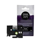 Premium Tape Compatible with Brother TZ325, TZ-325, TZE-325, TZE325 - White / Black - 9 mm-Color: White / Black