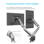 ShoppingAll Adjustable Dual Gas Spring Arm Monitor Desk Mount Stand - Silver-6