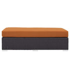 Modway Convene Outdoor Patio Fabric Rectangle Ottoman - Espresso/Orange-Ships Pre-Assembled