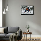 Leon Draisaitl Oilers Action - Framed Canvas - 31" x 22"-Ready to hang - arrives fully assembled