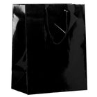 JAM Paper Glossy Gift Bags - Large - 10" x 13" x 5" - Black - 6 Pack (673GLbla)-Glossy gift bag