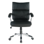 TygerClaw – Fauteuil de bureau en cuir à dossier moyen, 24,4 x 14,2 x 26,8 po, noir-Confort toute la journée grâce au simili-cuir doux qui reste agréable même après des heures d'utilisation