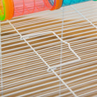 PawHut 23" 3-Tier Hamster Cage with Wheel and Water Bottle - Light Blue-Colour: Light Blue, White