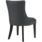 Modway - Marquis Imitation cuir Chaise à manger Ensemble de 2 - Noir-Capsules de pied non marquées