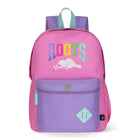Roots - Sac à dos  en tissu recyclé - 22,5 L  - Logo Colour Block - Rose-violet-Organisation optimisée : conçu avec deux compartiments à fermeture éclair et une poche latérale en filet pour ranger vos affaires scolaires de manière ordonnée et facile d'accès