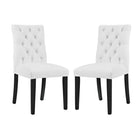 Modway Duchess Vinyl Dining Chair - White - 2 Pack-Dense Foam Padding for Comfort