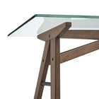 Modway - Steadfast Plateau en verre Bureau - Noyer-Assemblée requise