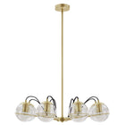Modway Hanna 8-Light Chandelier - Clear/Gold-Bulbs: 8 E26, 25W Max, G45 (Not Included)