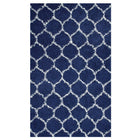 Modway Solvea Moroccan Trellis Shag Area Rug - 5 ft W x 8 ft L - Navy/Ivory-Moroccan Trellis Shag Area Rug
