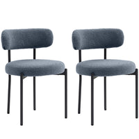 HOMCOM - Chaises de salle à manger avec pieds en acier pour cuisine - gris - ensemble de 2-Emballé par lot de 2 pour le dîner, les conversations et plus encore 
