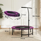Soozier 45" Mini Trampoline for Adults - Pink-Three-level adjustable 'T' bar handle for balance at a correct height