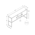 Monarch Specialties 72" L Office Hutch with Storage Doors - White Laminate - Silver Metal-With both open and closed storage options, featuring a fixed shelf along the entire length and storage doors at both ends for organization of writing or study documents