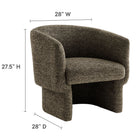 Modway - Muse Tissu Boucle Chaise d’accent en tonneau - Antique-Tissu Boucle brossé