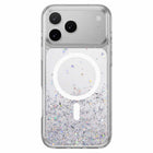 SwitchEasy Starfield 3D Compatible with MagSafe Case for iPhone 17 Pro Max - Transparent-Dazzling visual effect: Utilizes vacuum drop glue technology, silver foil and bright powder to create a 3D dimensional visual effect
