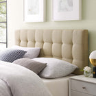 Modway Lily Upholstered Fabric King Headboard - Beige-Deep tufting with stylish trim