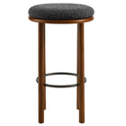 Modway - Fable Tissu Boucle Tabourets de bar - Charbon de bois en noyer - Ensemble de 2-Glissements au pied sans marquer