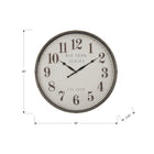 Monarch Specialties Clocks 30" Round Oversized Wall Clock - Brown -Made with a durable plastic frame and a glass surface for a quality made and functional accent for your home decor