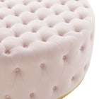 Modway Ensconce Tufted Performance Velvet Round Ottoman - Pink-Plastic Foot Glides